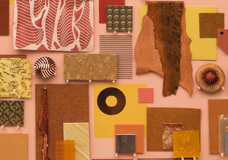 Conscious Colour moodboard USP x Surface matter in orange tones